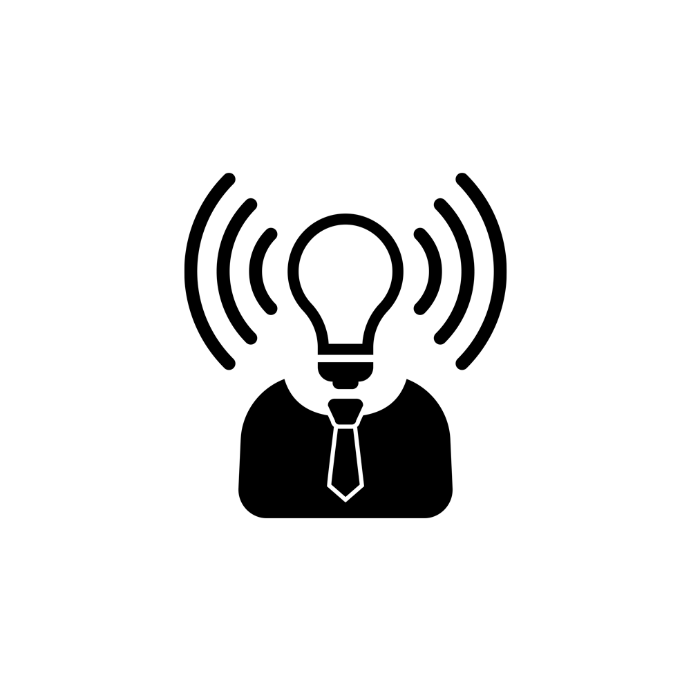 A symbol of a lightbulb representing brand awareness